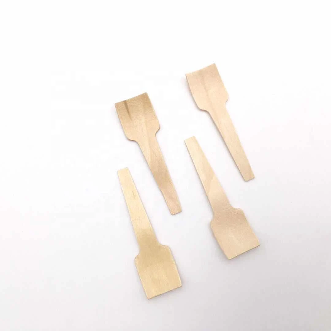 little wooden ice cream spoon lovely disposable for yogurt,seasoning and facial cream