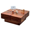 Living room furniture Indian Acacia Wood luxury Square Low Height Coffee Table