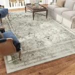 Living Room Rugs Non Slip Thin Carpet Soft Indoor Luxury Floral Distressed Carpets for Under Dining Table  Bedroom Nursery Home