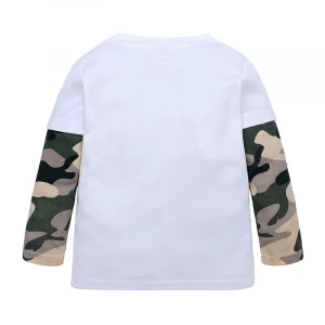 Long Sleeve Kids Plain Tshirts Camouflage Dinosaur Boys T Shirt Fall Cotton Kids Tshirt
