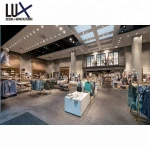 LUX Luxury Style Apparel Interior Design Clothes Shop Furniture Garment Display Gondola For Flagship Store