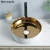 Import luxurious artistic round shape gold color countertop ceramic body bathroom sinks electroplate process washbasin from China