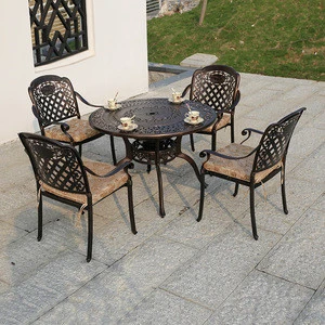 Luxury Garden Chairs Outdoor Metal Furniture 6 Seater Patio Set