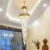 Import Luxury hotel lobby stair crystal glass light fixture pendant black from China