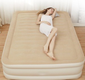 Luxury inflatable air bed , double airbed mattress, built in pump mattress air bed