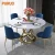 Import Luxury stainless steel table frame metal base round marble table tops dining table with rotating centre from China