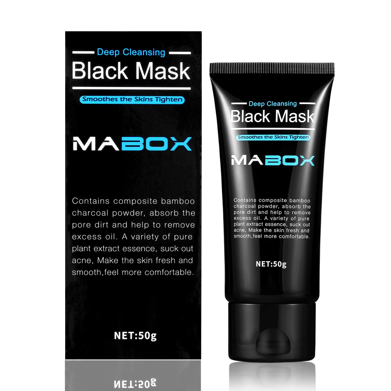 Mabox Black Mask Facial Blackhead Remover Purifying Peel-off Mask Black Mud Pore Removal Mask For Face Nose Acne Treatment