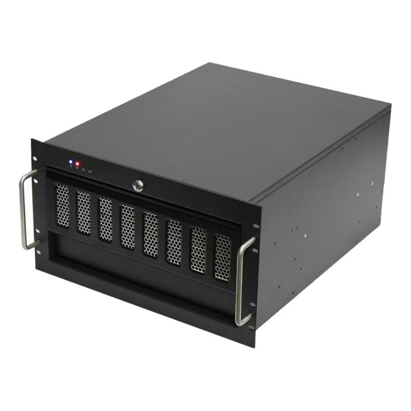 Macase 6U Server Chassis / Server Case / Rackmount Case, Metal Rack Mount Computer Case with 6 Bays &amp; Fans Pre-Installed