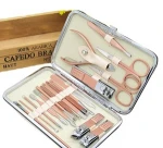 Manicure set professional nail clippers kit pedicure care tools- stainless steel women grooming kit 18pcs