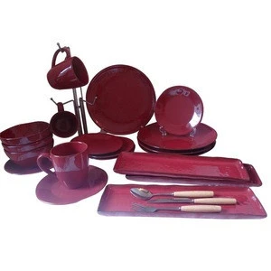 Manufacturer China bowl red color custom stoneware dinnerware sets tableware dinner set