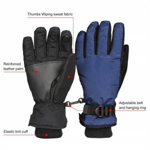 Men&#039;s thinsulate head touch screen ski gloves with wrist guards