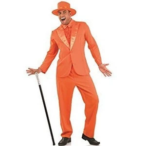 Mens Pimp Lloyd Bright Adult Orange Suit Dumb And Dumber Fancy Dress Costume QAMC-0401