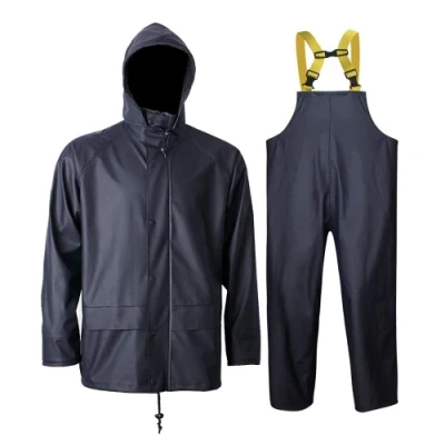 Men?s Rain Suit Four Seasons Fishing Heavy Duty Workwear Waterproof Jacket with Pants
