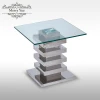 Metal material glass top sofa table used living room end coffee table modern bedroom side table