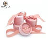 Mingli Wholesale custom logo size luxury jewelry boxs double Round velvet mini small jewelry Pink Ring box