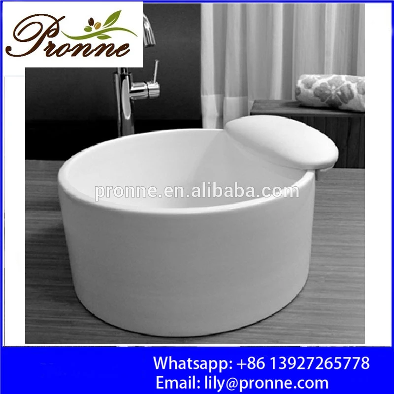 Mode nail salon spa white ceramic pedicure bowl with footrest