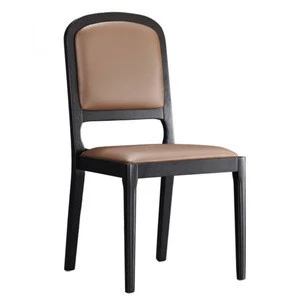 Modern Cheap Restaurant Upholstered Dining Coffee Solid Wood Chair