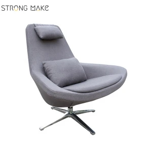 Modern Living Room Furniture Cashmere Metropolitan Armchair mould foam Aluminum Base Swivel Lounge Chair
