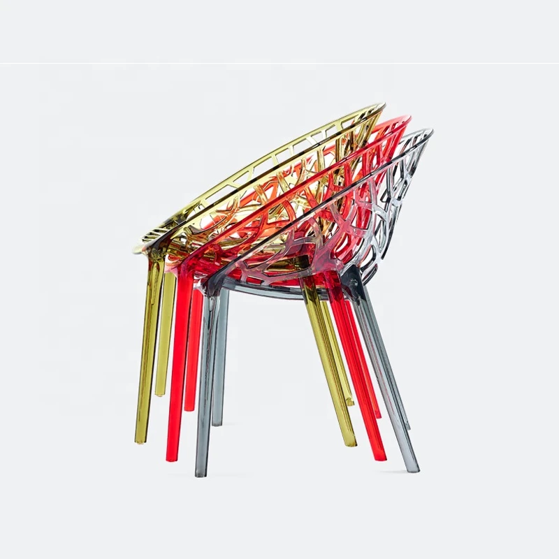 modern outdoor furniture restaurant red design plastic chair transparent