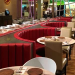 Modern Real Leather Circle Restaurant Booth Seating Restaurant Sets