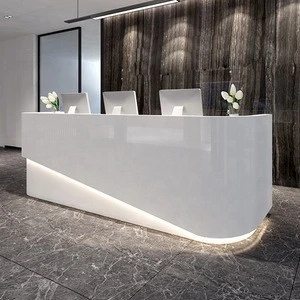 Modern Restaurant Hotel Salon Beauty Reception Design Commercial White Marble front Office Furniture Reception Desk