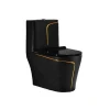Modern Simple Black Gold Bathroom Ceramic Washdown One Piece WC p-trap/s-trap Color Toilet Bowl