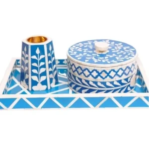 Mop Best Quality Handicrafts Mother of Pearl Inlay Tray Box Incense Burner set Mop Mubkhar Ramadan Gift Dukhoon Manufacturer