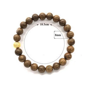 Most Popular Jewelry 8MM Dark Wood Beads Tibetan Buddhist Wrist Mala Bracelet