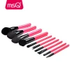 MSQ newest 10 pcs makeup tools with pink pouch professional animal hair Brush OEM makeup brushes