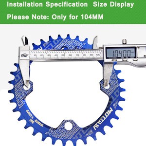 MTB Bicycle Round Shape Narrow Wide Chainwheel 32T/34T/36T/38T 104BCD Chain ring Bike Circle Crankset Single Plate Bicycle Parts