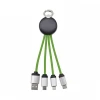 Multi-function color full led data line 4 in 1 multi universal data charging transfer USB LED lighting charging USB data cable