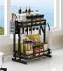 Multi-function Foldable 2-tier Stainless Steel Kitchen Spice Storage Racks