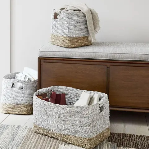 Multi-Size Seagrass Basket New Design Woven Storage Basket With Metal Frame Wholesale Vietnam Best Price