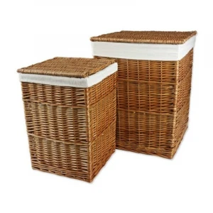 Natural Square Wicker Laundry Basket