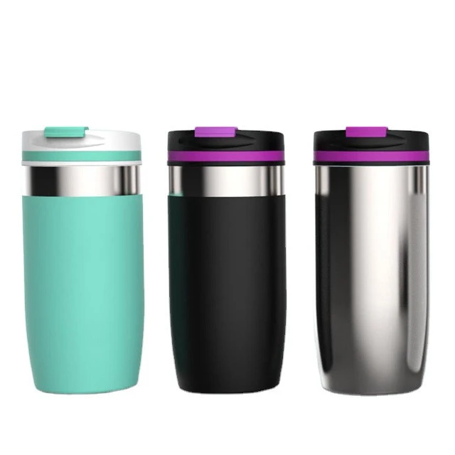 New 16 oz double wall stainless steel tumbler with flip lid