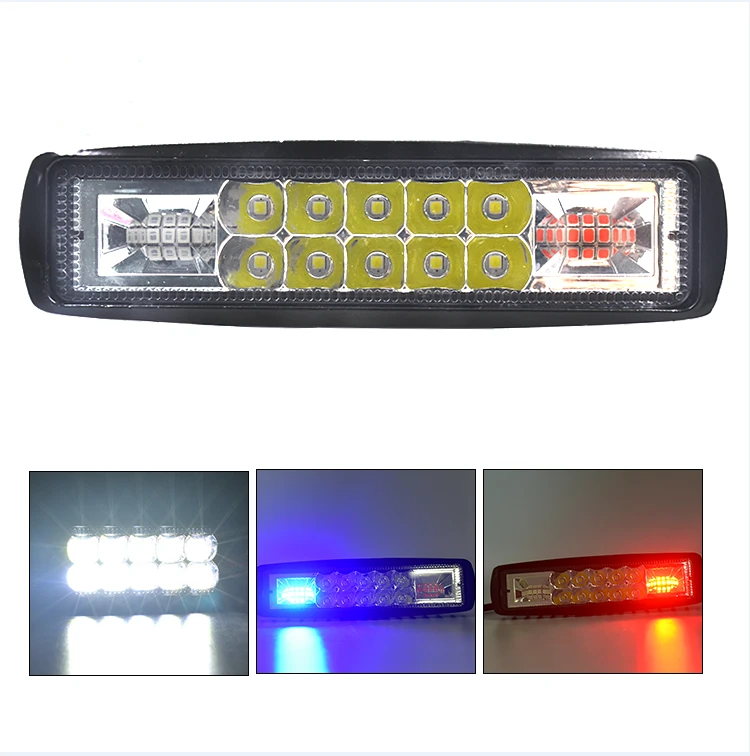 New 48W working light LED warning light two-color side light auto spotlights red and blue flash