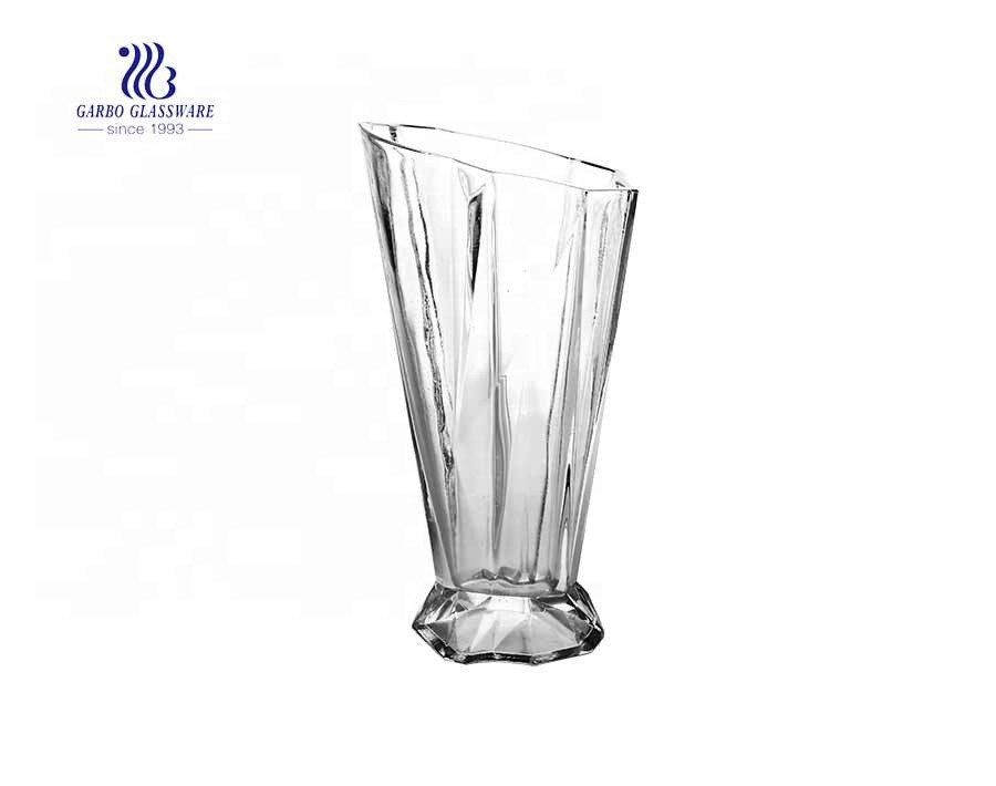 New arrival 29cm China wholesale cheap clear glass vase transparent home decor outdoor garden vase for wedding party