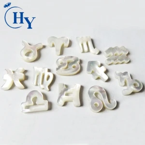 New arrival Natural mother of pearl stones craft 12 zodiac pearl shell