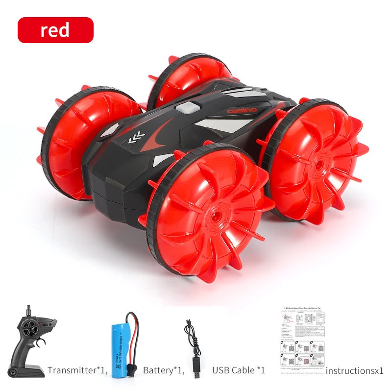 New children&#x27;s rc toy 2.4G Stunt Remote Control Car Boys and girls Land and sea rc car toys