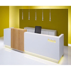 New Design Artificial Marble Wood Spa Restaurant Clinic Reception Area Desk Cashier Counter