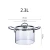 Import new design borosilicate clear glass cooking pot Glass soup pot cookware set with stainless steel handles from China