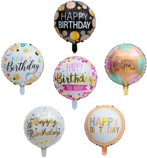 New Design Happy Birthday Round Foil 18 inch Birthday Mylar Helium Balloons Floating Party Decorations