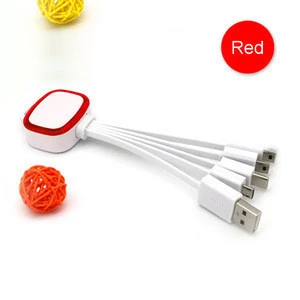 New design in one colorful custom Led lights charging usb cable 5 in 1 with sample full print logo for all kind of mible phone