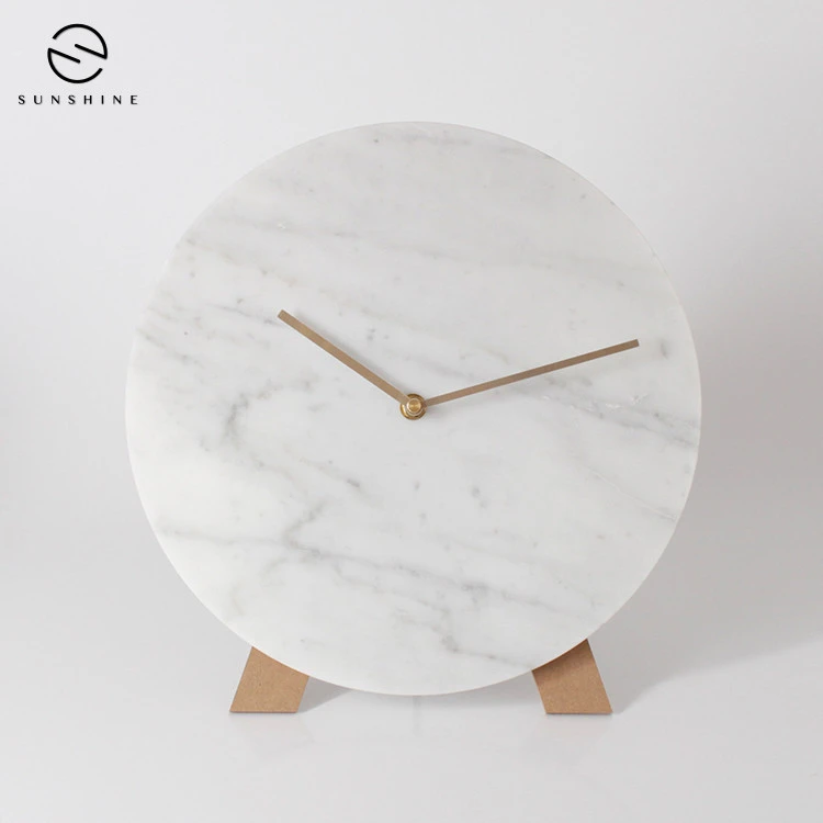 New Design of Natural Marble Stone Wall Clock for Home Decor