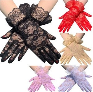 new design Women lace gloves Wedding Dress Gloves sexy  Finger Gloves