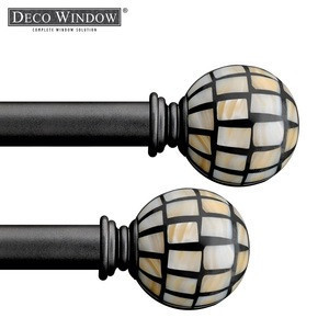 New Designer Curtain Rods MOP Curve Charcoal 25mm