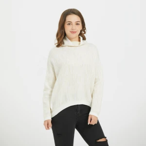 New Fashion Winter Knitwear Wholesale Long Sleeves Pullover Jacquard Knit Turtleneck Sweater Women