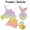 New Glitter Stress Reliever Educational Simple Dimple Desktop Cartoon Funny Toy Unicorn Glittering Squeeze Toys For Kids Adult