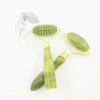 New natural beauty personal care Single Head Facial Slim Massage Green Spiked Jade Roller