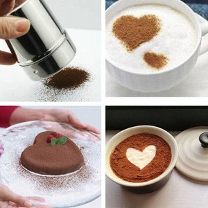 New Stainless Steel Sprinkle Cocoa Cinnamon Sugar Gauze Mesh Jar Seasoning Spray Bottle Fancy Coffee Powder Duster Tools
